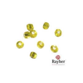 Gele rocaille met zilverkern 2,6mm  van Rayher