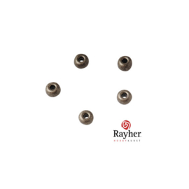 Antraciet metallic ronde rocailles 4 mm van Rayher.