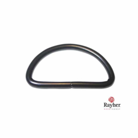 Zwarte tas ring halfrond voor riem van 2,5 cm