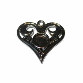 Black Nickel metalen hart hanger