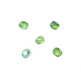 Smaragd, glazen facetkraal 4 mm