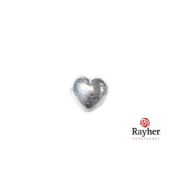 Zilveren hart kraal 7x7mm