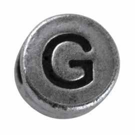 Zilverkleurige metalen letterkraal "G" van Rayher