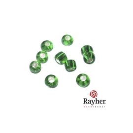 Groene rocaille met zilverkern 2,6mm van Rayher