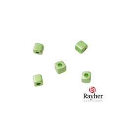 Groene metallic vierkante rocailles 3,4 x 3,4mm van Rayher