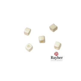 Cremekleurige metallic vierkante rocailles 3,4mm van Rayher