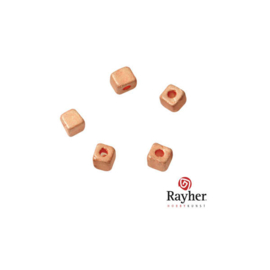 Zacht rose kleurige metallic vierkante rocailles 3,4 x 3,4mm van Rayher