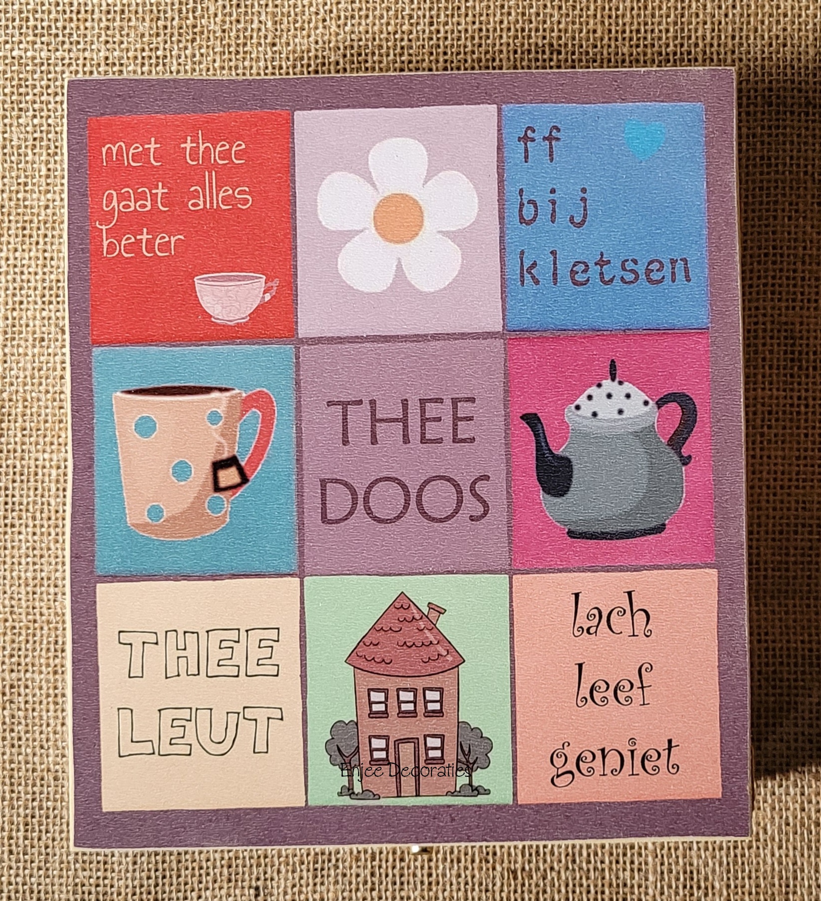 Theedoos met teksten NL