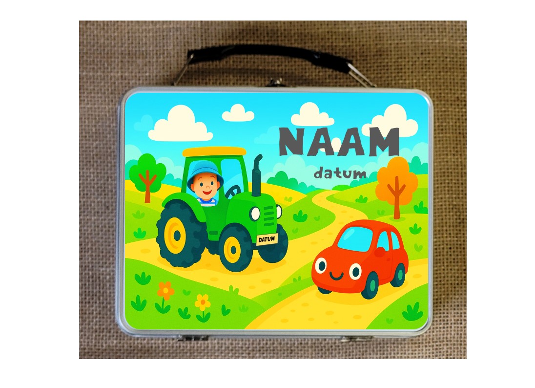 Koffertje met naam tractor