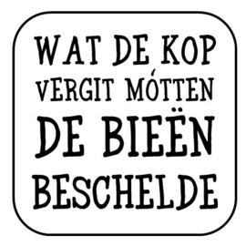 Wat de kop vergaet ...