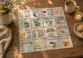 Onderzetters Limburgs dialect kleur set van 6