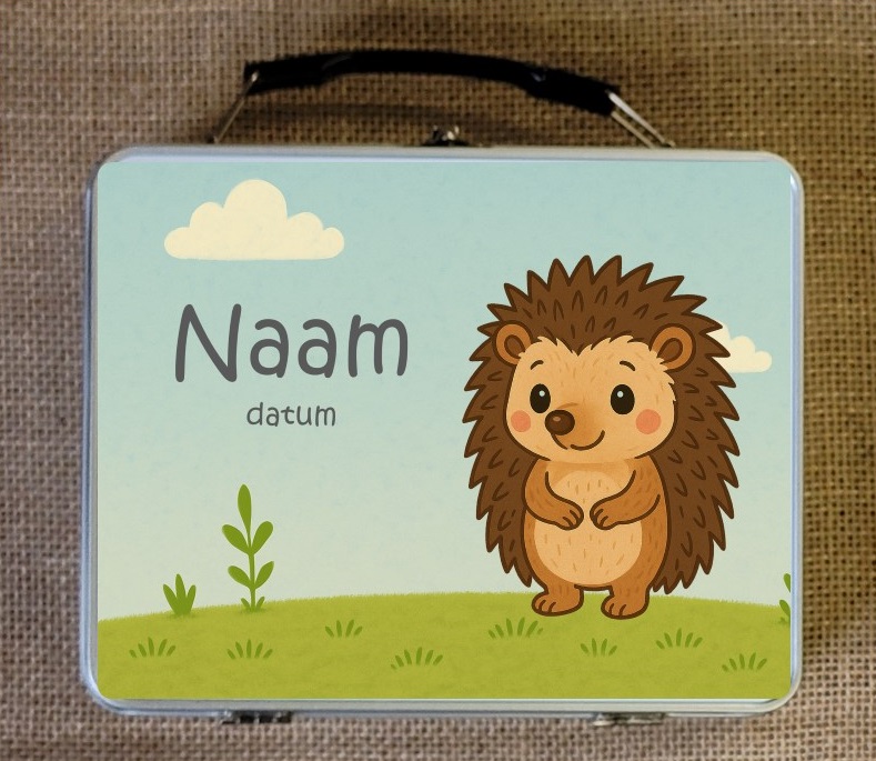 Koffertje met naam egel