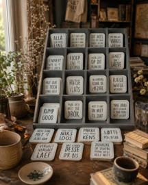 set van 6 met Limburgse onderzetters, zwart/wit