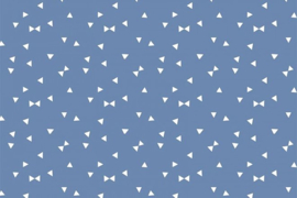 Stof - Blauw driehoek / strikje