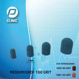 Slijpkapje / Schuurkapjes Rond 7 mm Kunststof Blauw 100 Grit ( Middel )