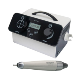 Ambulante pedicureset : Jetspray Pododent 1 natfreestoestel, beensteun, steun voor lampje, opvangschaal,  loupelamp, professionele koffer, 6 delige frezenset, frezendoosje, sprayvloeistof, handstukspray