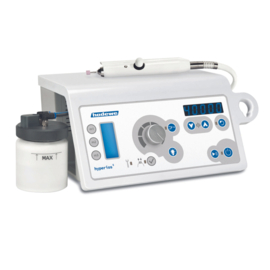 Ambulante pedicureset : Hadewe Hyperios plus  natfreestoestel, beensteun, steun voor lampje, opvangschaal,  loupelamp, professionele koffer, 6 delige frezenset, frezendoosje, sprayvloeistof, handstukspray