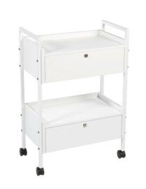 Prof trolley - luxe werktafel 2 lades - kleur wit, leverkosten : € 50,00 inbegrepen