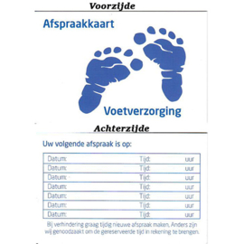 Afspraak Kaartjes Voetverzorging 100 Stuks