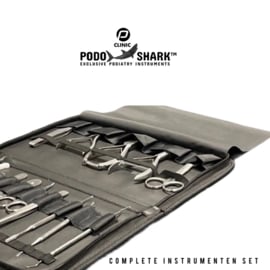 16 Delige PodoShark Pedicure Instrumenten Set + Etui