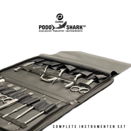 16 Delige PodoShark Pedicure Instrumenten Set + Etui