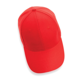 Impact 6 panel 280gr gerecycled katoenen cap, AWARE™ tracer, rood