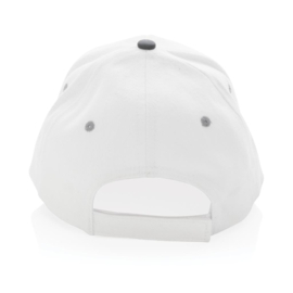 Impact AWARE ™ 6 panel cap van geborsteld katoen met bies, wit