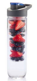 Waterfles met infuser, blauw