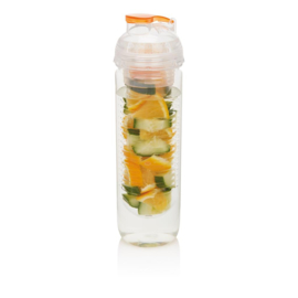 Waterfles met infuser, oranje