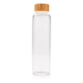 Glazen fles met PU sleeve, zwart