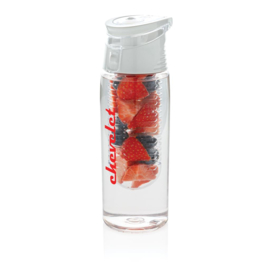 Afsluitbare waterfles met infuser, wit