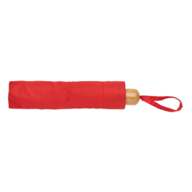 20.5" Impact AWARE™ RPET 190T pongee bamboe miniparaplu, rood
