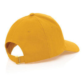 Impact 5 panel 280gr recycled katoenen cap met AWARE™ tracer, geel