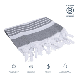 Gerecycled Hamam Handdoek, promo Dark Grey