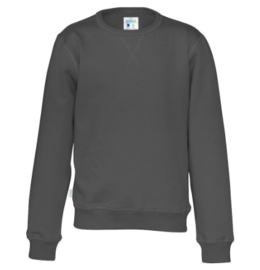 Organic Katoen Crew neck sweater Cottover unisex kleur Anthraciet