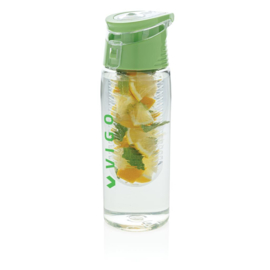 Afsluitbare waterfles met infuser, groen