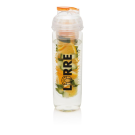 Waterfles met infuser, oranje