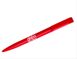 Gerecyclede pen gemaakt van een CD box, rood