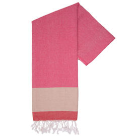 Unique Hammam handdoek - Fuchsia Beige