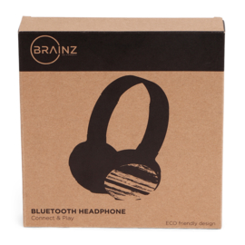 BRAINZ Bluetooth Headphone Bamboo