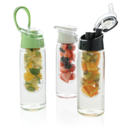 Afsluitbare waterfles met infuser, wit