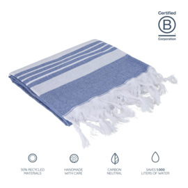 Gerecycled Hamam Handdoek, promo Blue