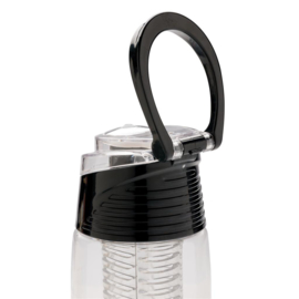 Afsluitbare waterfles met infuser, zwart