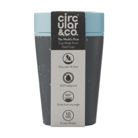 Circular&Co Recycled Coffee Cup 227 ml koffiebeker, Zwart & Blauw