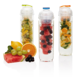 Waterfles met infuser, blauw