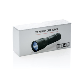 3W CREE Zaklamp Medium, Zwart