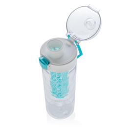 Honeycomb afsluitbare lekvrije waterfles met infuser, turquo