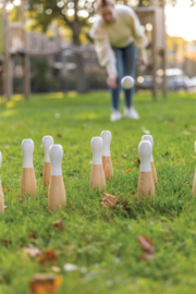 Houten skittles spel set