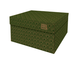 Dutch Design Storage Box Kerst Art Deco Green Velvet - Large