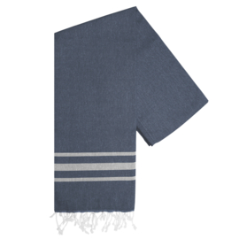 Vibe Hammam handdoek - Navy & Medium Grey